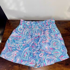 Lilly Pulitzer Blue and Pink Paisley Shorts